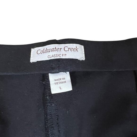 Coldwater Creek Black Pull On Jersey Knit Dress Pants Straight Leg Size Large - Picture 2 of 7
